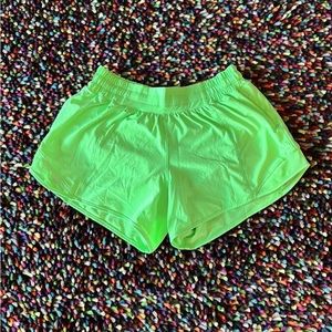 Lululemon Hotty Hot Low Rise 4” Scream Green Shorts